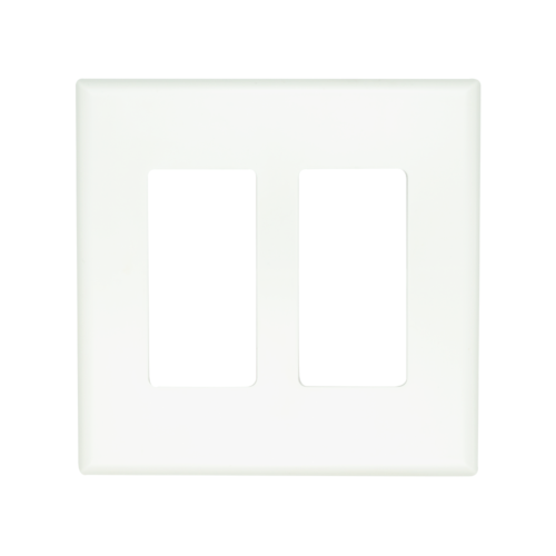 Push Plate Screwless Two Gang PCW Global Distribution